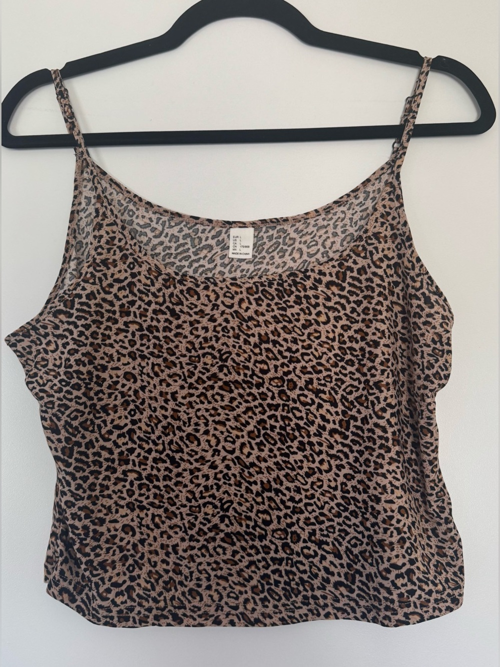 NWOT - Leopard Print Cami Tank Top - Size Large -Adjustable Straps | Y2K